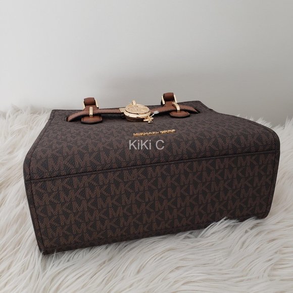 Michael Kors Hamilton Small Logo Satchel Brown 35F1GHMS1B - Picture 8 of 17